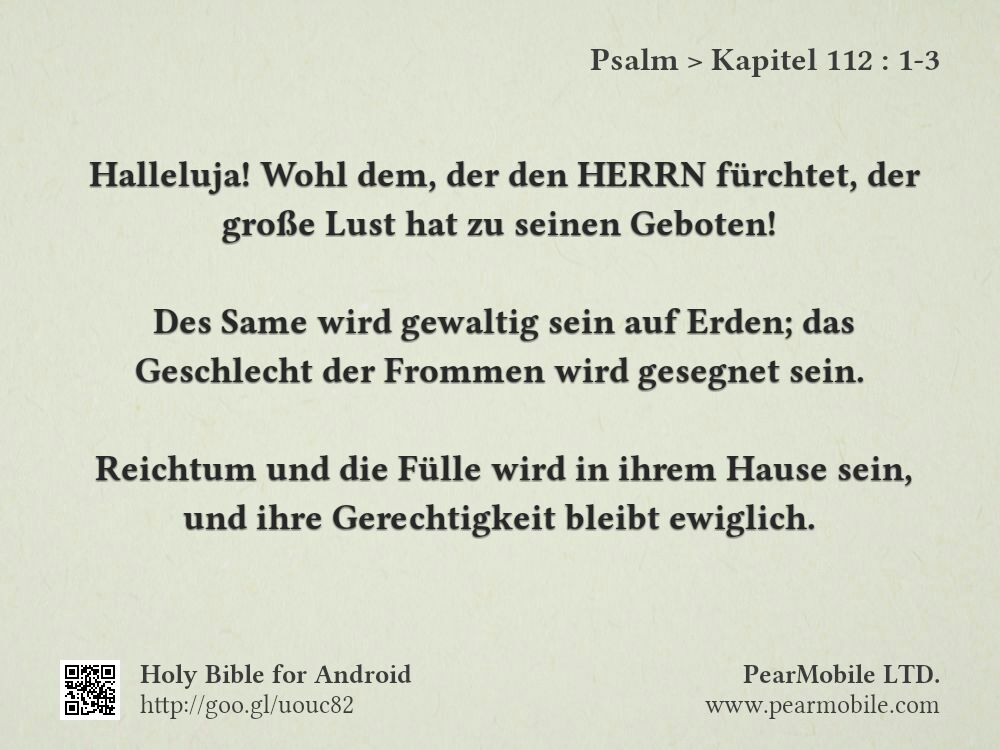 Psalm, Kapitel 112:1-3